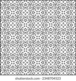 Vector pattern with symmetrical elements . Modern stylish abstract texture. Repeating geometric tiles from striped elements.Black and white pattern.