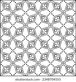 Vector pattern with symmetrical elements . Modern stylish abstract texture. Repeating geometric tiles from striped elements.Black and white pattern.