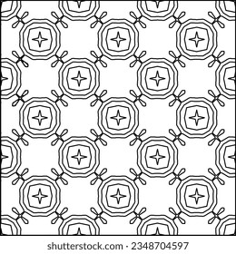 Vector pattern with symmetrical elements . Modern stylish abstract texture. Repeating geometric tiles from striped elements.Black and white pattern.