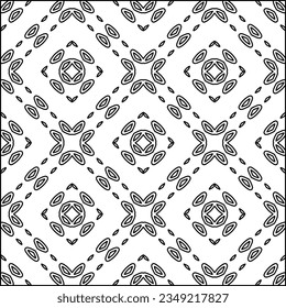 Vector pattern with symmetrical elements . Modern stylish abstract texture. Repeating geometric tiles from striped elements.Black and white pattern.