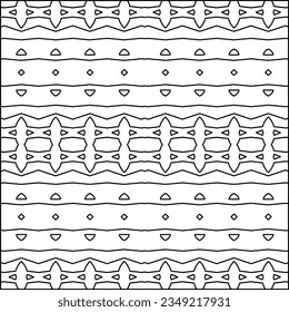 Vector pattern with symmetrical elements . Modern stylish abstract texture. Repeating geometric tiles from striped elements.Black and white pattern.