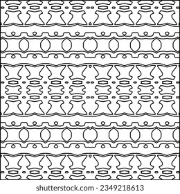 Vector pattern with symmetrical elements . Modern stylish abstract texture. Repeating geometric tiles from striped elements.Black and white pattern.