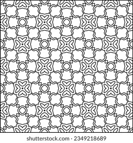 Vector pattern with symmetrical elements . Modern stylish abstract texture. Repeating geometric tiles from striped elements.Black and white pattern.