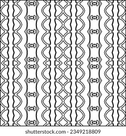 Vector pattern with symmetrical elements . Modern stylish abstract texture. Repeating geometric tiles from striped elements.Black and white pattern.