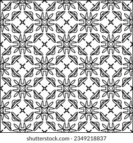 Vector pattern with symmetrical elements . Modern stylish abstract texture. Repeating geometric tiles from striped elements.Black and white pattern.