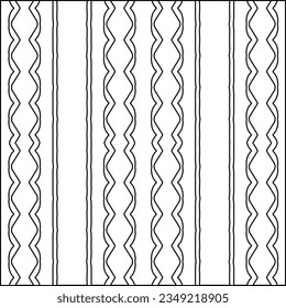Vector pattern with symmetrical elements . Modern stylish abstract texture. Repeating geometric tiles from striped elements.Black and white pattern.