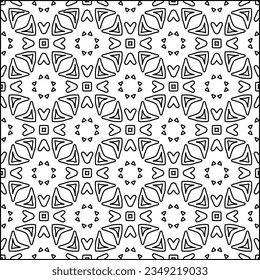 Vector pattern with symmetrical elements . Modern stylish abstract texture. Repeating geometric tiles from striped elements.Black and white pattern.