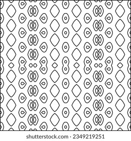 Vector pattern with symmetrical elements . Modern stylish abstract texture. Repeating geometric tiles from striped elements.Black and white pattern.