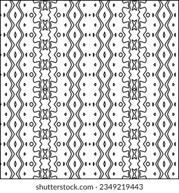 Vector pattern with symmetrical elements . Modern stylish abstract texture. Repeating geometric tiles from striped elements.Black and white pattern.