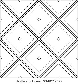Vector pattern with symmetrical elements . Modern stylish abstract texture. Repeating geometric tiles from striped elements.Black and white pattern.