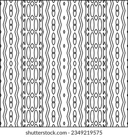 Vector pattern with symmetrical elements . Modern stylish abstract texture. Repeating geometric tiles from striped elements.Black and white pattern.