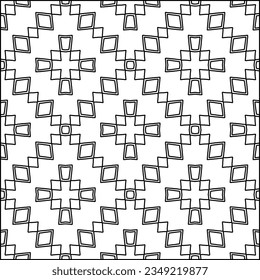 Vector pattern with symmetrical elements . Modern stylish abstract texture. Repeating geometric tiles from striped elements.Black and white pattern.
