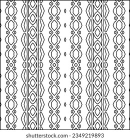 Vector pattern with symmetrical elements . Modern stylish abstract texture. Repeating geometric tiles from striped elements.Black and white pattern.