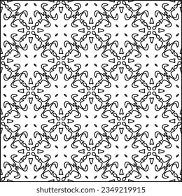 Vector pattern with symmetrical elements . Modern stylish abstract texture. Repeating geometric tiles from striped elements.Black and white pattern.