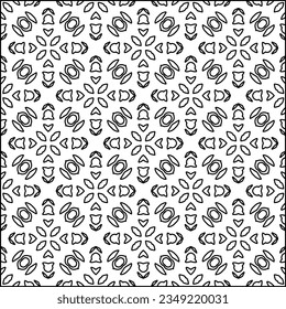 Vector pattern with symmetrical elements . Modern stylish abstract texture. Repeating geometric tiles from striped elements.Black and white pattern.