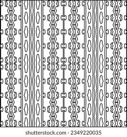 Vector pattern with symmetrical elements . Modern stylish abstract texture. Repeating geometric tiles from striped elements.Black and white pattern.