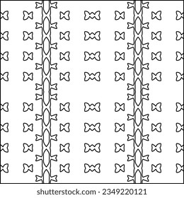 Vector pattern with symmetrical elements . Modern stylish abstract texture. Repeating geometric tiles from striped elements.Black and white pattern.