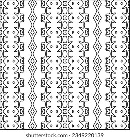 Vector pattern with symmetrical elements . Modern stylish abstract texture. Repeating geometric tiles from striped elements.Black and white pattern.