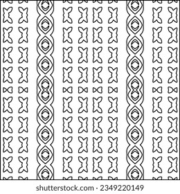 Vector pattern with symmetrical elements . Modern stylish abstract texture. Repeating geometric tiles from striped elements.Black and white pattern.