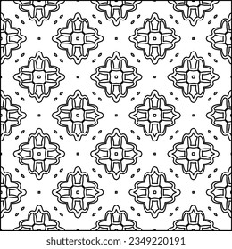 Vector pattern with symmetrical elements . Modern stylish abstract texture. Repeating geometric tiles from striped elements.Black and white pattern.