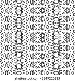 Vector pattern with symmetrical elements . Modern stylish abstract texture. Repeating geometric tiles from striped elements.Black and white pattern.