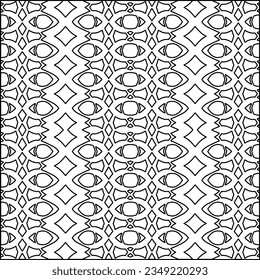 Vector pattern with symmetrical elements . Modern stylish abstract texture. Repeating geometric tiles from striped elements.Black and white pattern.