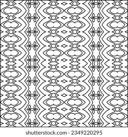 Vector pattern with symmetrical elements . Modern stylish abstract texture. Repeating geometric tiles from striped elements.Black and white pattern.