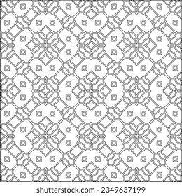 Vector pattern with symmetrical elements . Modern stylish abstract texture. Repeating geometric tiles from striped elements.Black and white pattern.