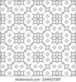 Vector pattern with symmetrical elements . Modern stylish abstract texture. Repeating geometric tiles from striped elements.Black and white pattern.