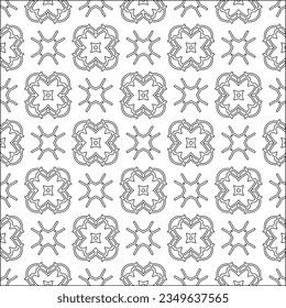 Vector pattern with symmetrical elements . Modern stylish abstract texture. Repeating geometric tiles from striped elements.Black and white pattern.
