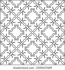 Vector pattern with symmetrical elements . Modern stylish abstract texture. Repeating geometric tiles from striped elements.Black and white pattern.