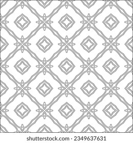 Vector pattern with symmetrical elements . Modern stylish abstract texture. Repeating geometric tiles from striped elements.Black and white pattern.