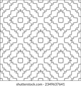 Vector pattern with symmetrical elements . Modern stylish abstract texture. Repeating geometric tiles from striped elements.Black and white pattern.