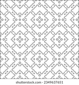 Vector pattern with symmetrical elements . Modern stylish abstract texture. Repeating geometric tiles from striped elements.Black and white pattern.