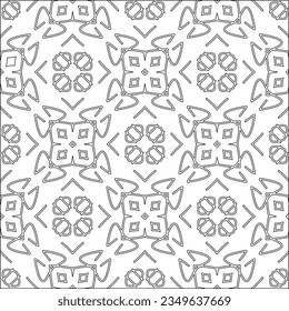 Vector pattern with symmetrical elements . Modern stylish abstract texture. Repeating geometric tiles from striped elements.Black and white pattern.