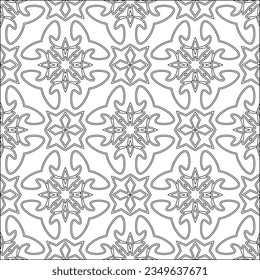 Vector pattern with symmetrical elements . Modern stylish abstract texture. Repeating geometric tiles from striped elements.Black and white pattern.