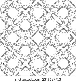 Vector pattern with symmetrical elements . Modern stylish abstract texture. Repeating geometric tiles from striped elements.Black and white pattern.