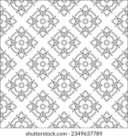 Vector pattern with symmetrical elements . Modern stylish abstract texture. Repeating geometric tiles from striped elements.Black and white pattern.