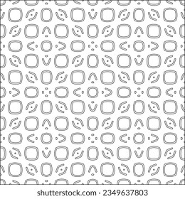 Vector pattern with symmetrical elements . Modern stylish abstract texture. Repeating geometric tiles from striped elements.Black and white pattern.