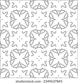 Vector pattern with symmetrical elements . Modern stylish abstract texture. Repeating geometric tiles from striped elements.Black and white pattern.