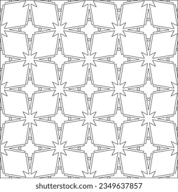 Vector pattern with symmetrical elements . Modern stylish abstract texture. Repeating geometric tiles from striped elements.Black and white pattern.
