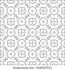 Vector pattern with symmetrical elements . Modern stylish abstract texture. Repeating geometric tiles from striped elements.Black and white pattern.