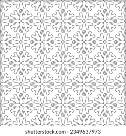 Vector pattern with symmetrical elements . Modern stylish abstract texture. Repeating geometric tiles from striped elements.Black and white pattern.
