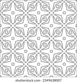 Vector pattern with symmetrical elements . Modern stylish abstract texture. Repeating geometric tiles from striped elements.Black and white pattern.
