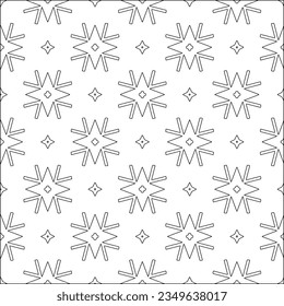 Vector pattern with symmetrical elements . Modern stylish abstract texture. Repeating geometric tiles from striped elements.Black and white pattern.