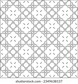 Vector pattern with symmetrical elements . Modern stylish abstract texture. Repeating geometric tiles from striped elements.Black and white pattern.