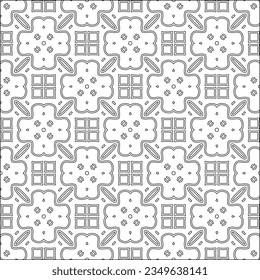 Vector pattern with symmetrical elements . Modern stylish abstract texture. Repeating geometric tiles from striped elements.Black and white pattern.