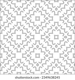 Vector pattern with symmetrical elements . Modern stylish abstract texture. Repeating geometric tiles from striped elements.Black and white pattern.