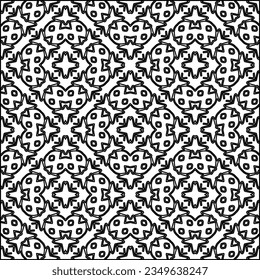 Vector pattern with symmetrical elements . Modern stylish abstract texture. Repeating geometric tiles from striped elements.Black and white pattern.