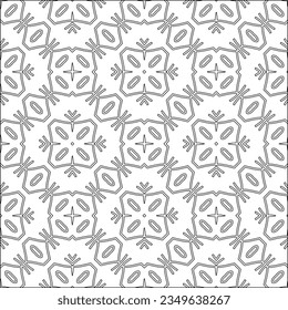 Vector pattern with symmetrical elements . Modern stylish abstract texture. Repeating geometric tiles from striped elements.Black and white pattern.